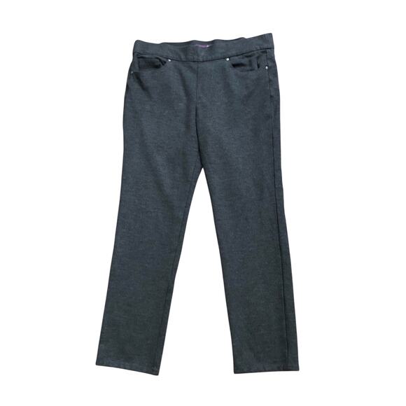 GLORIA VANDERBILT Womens Size Large Gray Pull On Stretch Rayon Blend Pants - Picture 1 of 6